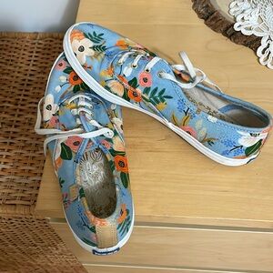 Rifle Paper Co x Keds Blue Floral Champion Sneakers